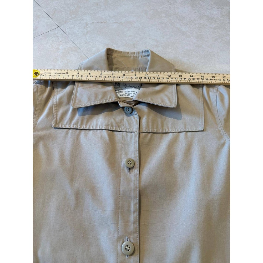 Vintage London Fog Maincoats Trench Coat Tan Beige Women's 12 Petite Belted - Picture 9 of 10